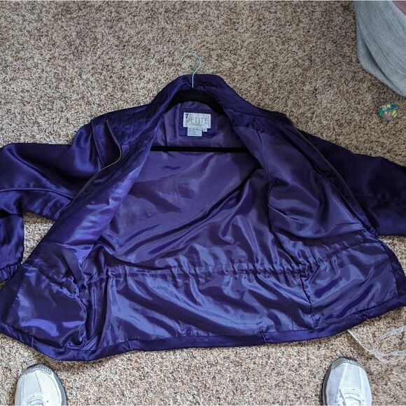 (Petite Sophisticate) Vintage Purple Silk Jacket - Picture 7 of 10